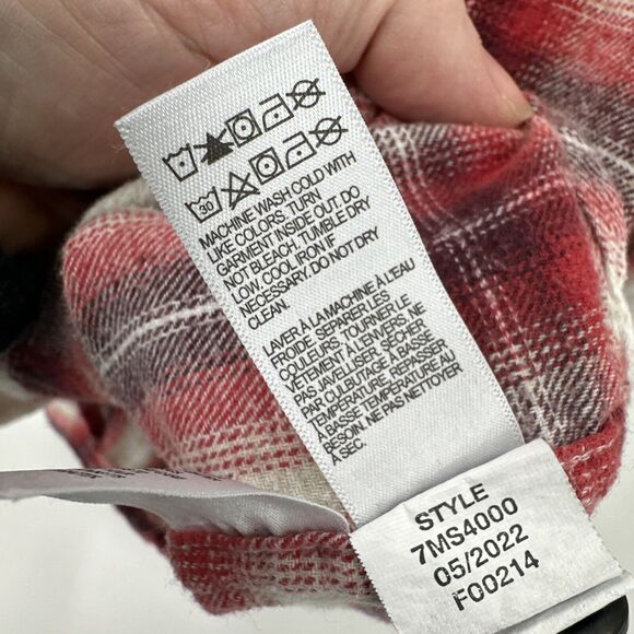 Lucky Brand Shirt Mens XXL Flannel Red White Plaid Classic Fit Button Up Cotton - Picture 9 of 9